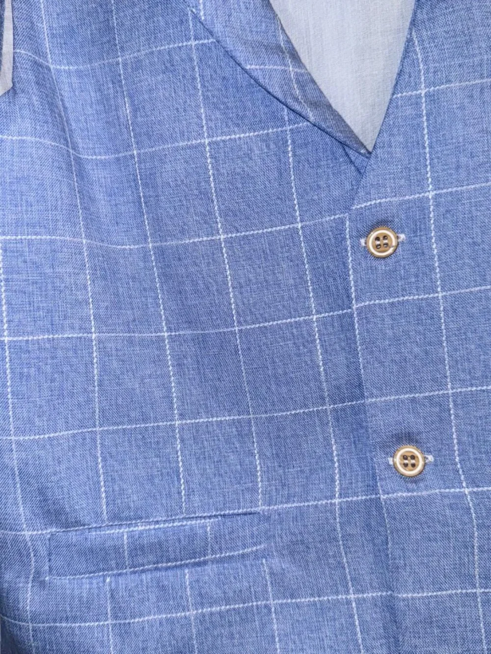 Lolanta Vest/Short suit light blue/white checkered box print